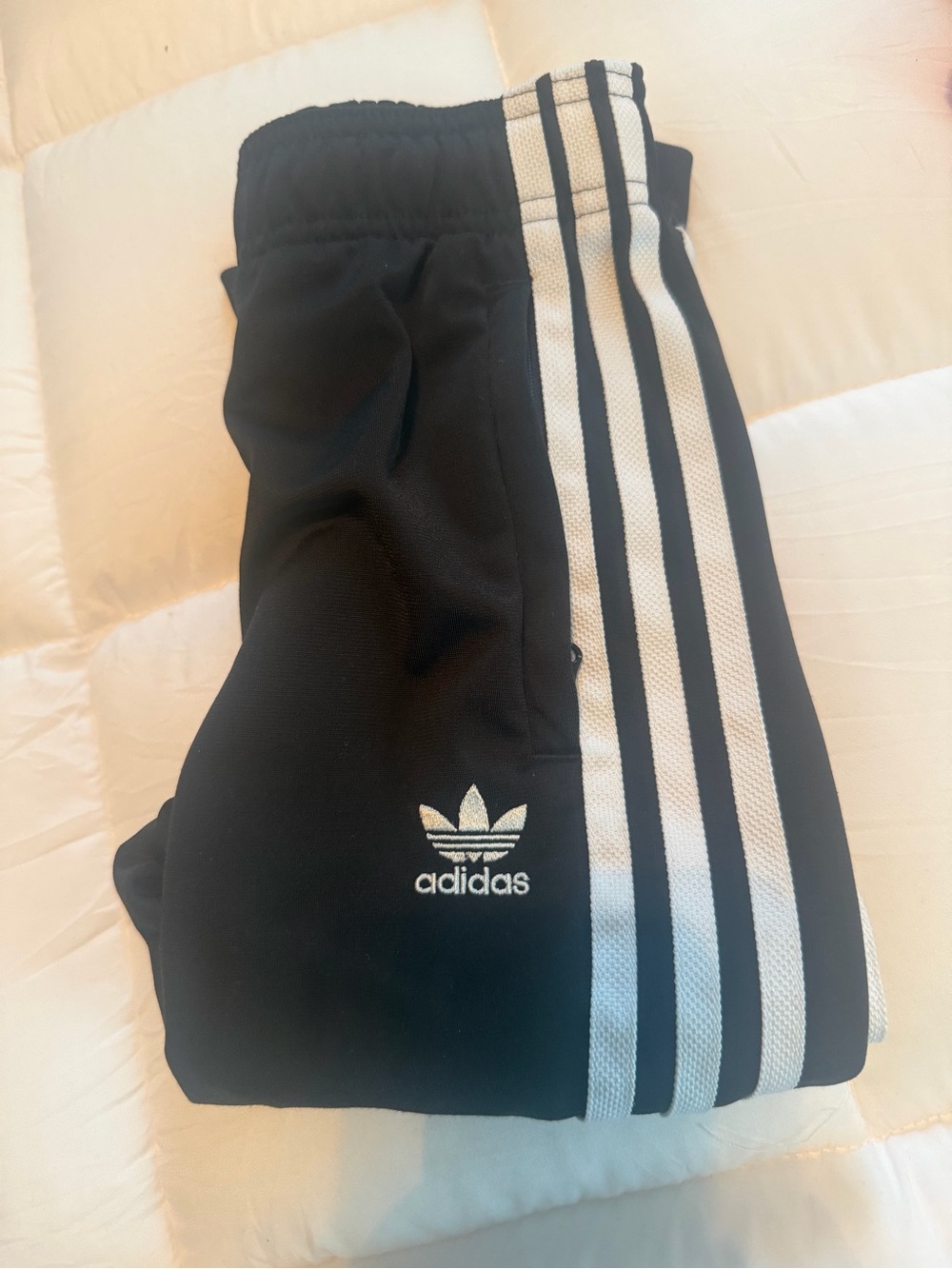 adidas Black Joggers with White 3-Stripes and Trefoil Logo
